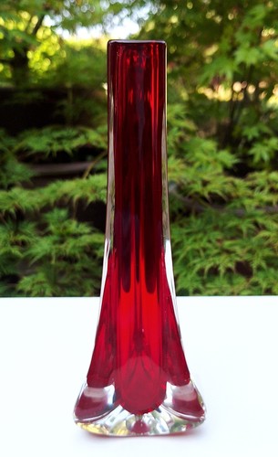 Whitefriars glass tricorn vase - tricorn,