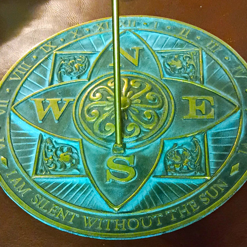 Metal patina sundial - metal,