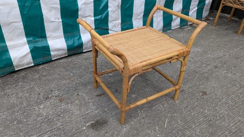 Bamboo and rattan stool - and, with