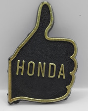 Vintage Unusual Plastic HONDA Thumbs Up Black and Gold  Pin Badge