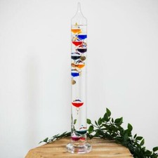 Galileo Thermometer Classic Large Glass Temperature Apparatus Desktop 44cm