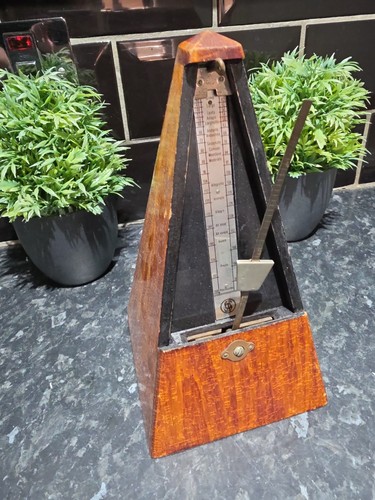 Wooden metronome working - wooden, metronome: