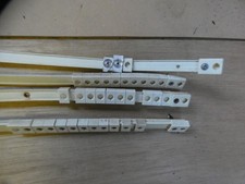 Five plastic Caravan / camper curtain rails,  metal press stud type