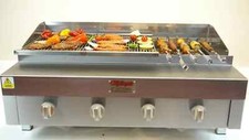 COMMERCIAL 4 BURNER CHARCOAL GRILL HALF GRIDDLE GAS CHAR GRILL SEEKH KEBAB GRILL