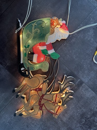 Vintage bulb santa reindeer - santa,