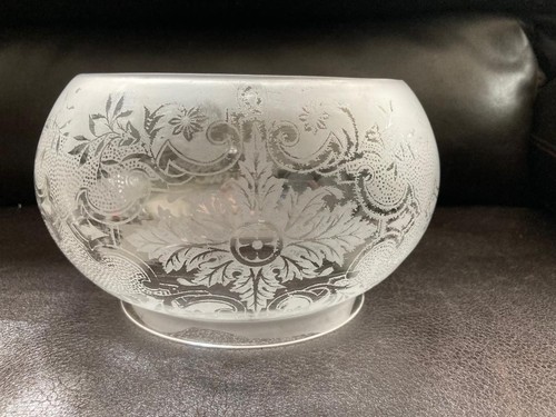 Antique etched fishbowl - oil, or