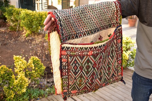 Turkish saddlebag kilim - saddlebag,