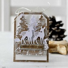 Deer Tree Snowflake Metal Cutting Dies Scrapbooking Christmas Paper Stencils DIY