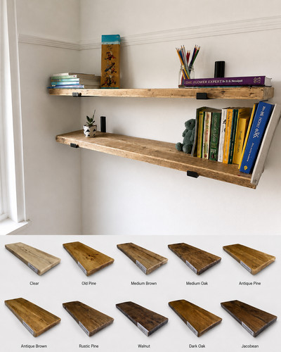 Rustic scaffold board shelf - rustic,