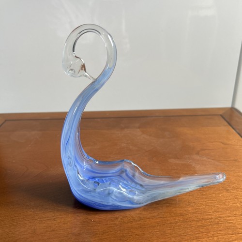 Vintage hand blown blue - vintage, glass