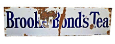 Vintage Brooke Bond’s Tea Porcelain Enamel Advertising Sign Falkirk Iron Co 30x8