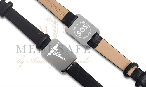 Ladies sos bracelet - sos, leather