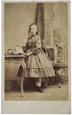 CDV GIRL IN HOOPED SKIRT DRESS