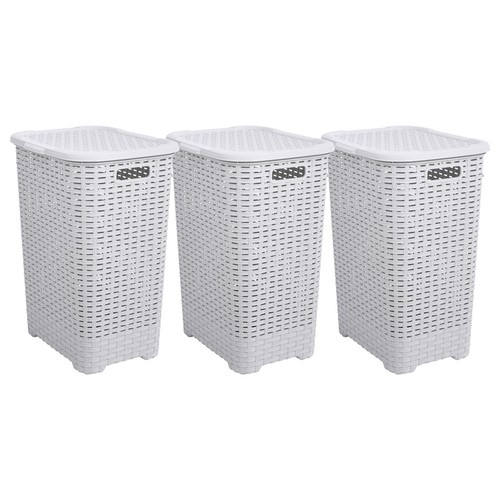 Large plastic wicker laundry - plastic,
