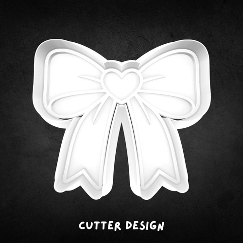 Heart bow cookie cutter and - bow,