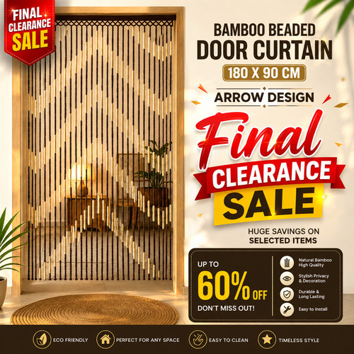 Wooden beaded bamboo - bamboo, door