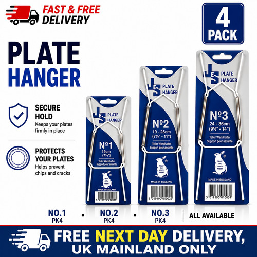 Wire plate hangers white - wire,