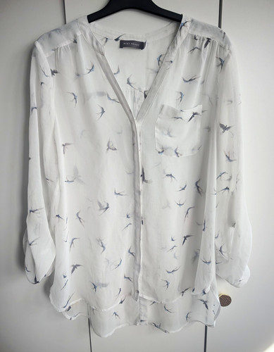 Mint velvet white bird - white, print