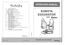 Kubota K008-3 Excavator Operators Manual Delivered Today