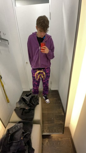 Bape purple camo shark - camo, sweat
