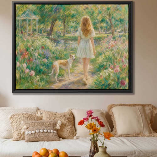 Pastel painting whippet dog - painting,