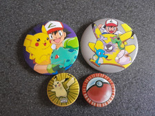 4 x Vintage Pokemon button badges - 2 large - 2 smaller - VGC