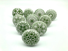 GREEN MOSAIC KNOBS Vintage