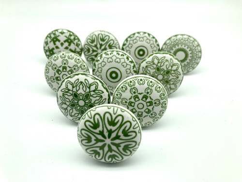 Green mosaic knobs - mosaic, vintage