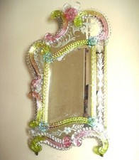 Murano Venetian Glass Wall Mirror Antique Handcrafted Decorative Wall Hanging
