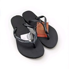 Havaianas Black Swarovski Crystal Flip Flops Size 33/34 US 3/4Y EUR 35/36 UK 1/2