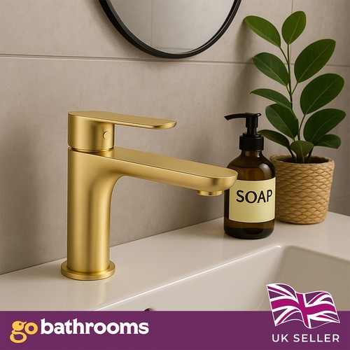 Gold bathroom basin - basin, mixer