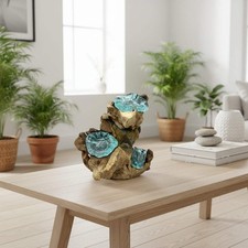 Candle Holder Handmade Tealight Holder - Recycled Molton Glass on Gamel Wood