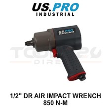 US PRO INDUSTRIAL 1/2" Dr Air Impact Wrench Gun, 850nm 627ft/lb 8613