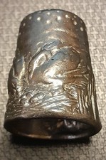 Vintage Pewter Thimble SWAN
