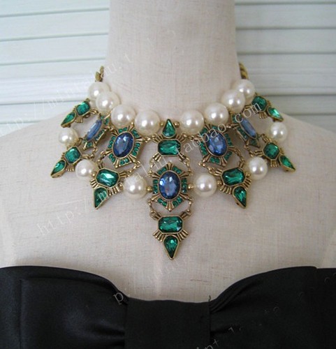 Zara pearl crystal bib - crystal,