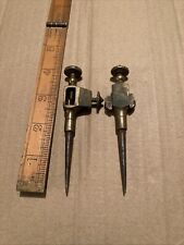 Vintage pair brass or bronze 4 trammels trammel points old tool