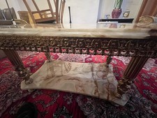 Vintage Onyx Marble Console