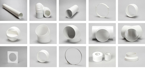 100mm plastic round ducting - 4",