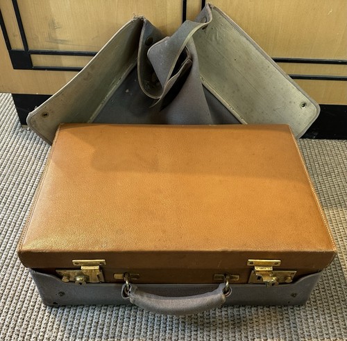 Antique leather fitted case - antique,