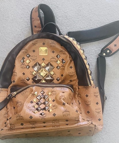 Mcm large studded backpack - studded,