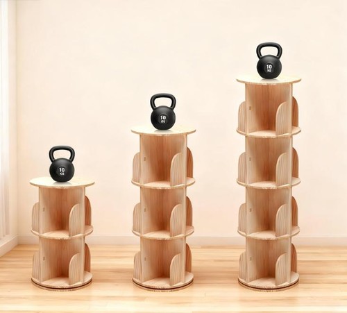 Wood rotating bookshelf castle - wood,