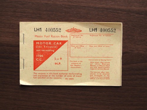 Motor fuel ration - ration, book