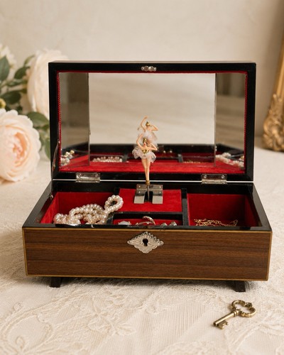 Vintage musical jewellery box - vintage,