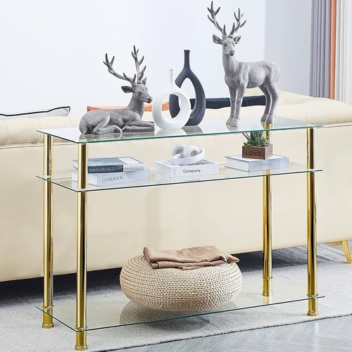 Tempered glass tier console - glass,