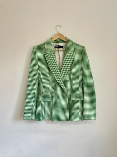 Zara green check houndstooth - green,
