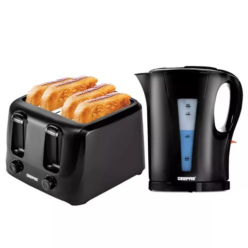 Kettle and toaster set black - set,