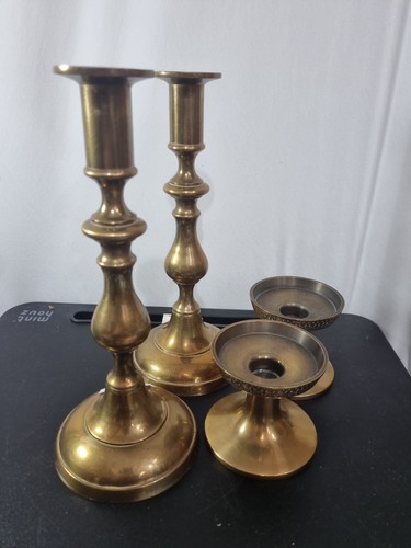 Brass candle sticks - brass, x4