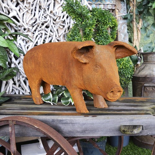 Large rustic cast - iron, pig