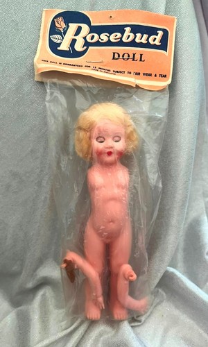 Vintage doll 50s - doll, rosebud