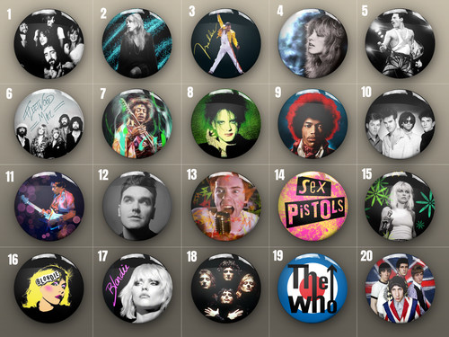Music band pin badge - band, buttons